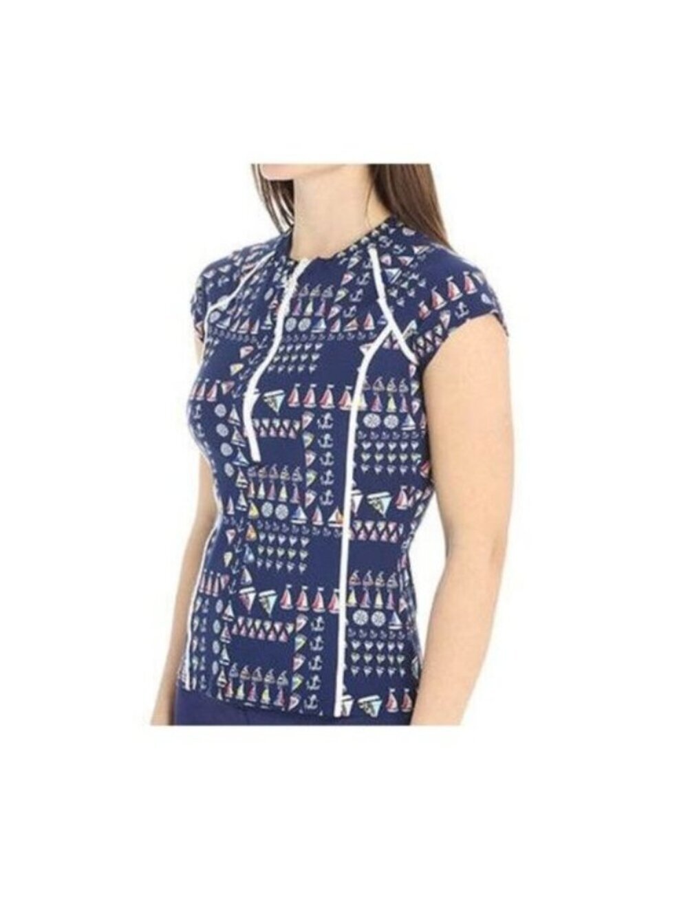 Sperry Whatever Floats Your Boat Navy Sailboat Anchor Rash Guard